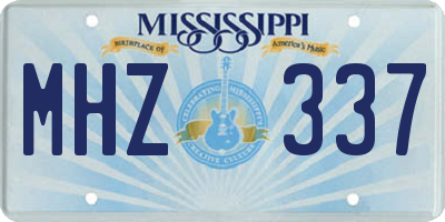 MS license plate MHZ337