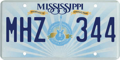MS license plate MHZ344