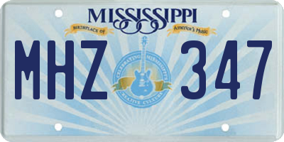 MS license plate MHZ347