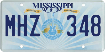 MS license plate MHZ348