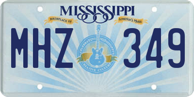 MS license plate MHZ349