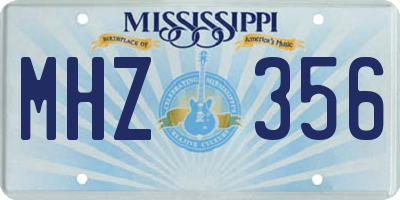 MS license plate MHZ356