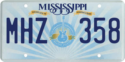 MS license plate MHZ358