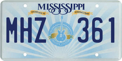 MS license plate MHZ361