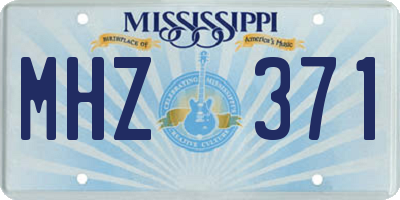 MS license plate MHZ371