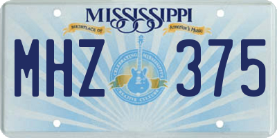 MS license plate MHZ375