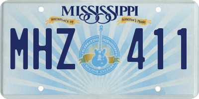 MS license plate MHZ411