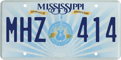 MS license plate MHZ414