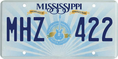 MS license plate MHZ422