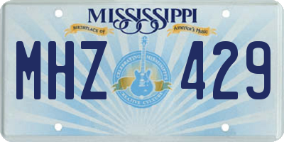 MS license plate MHZ429
