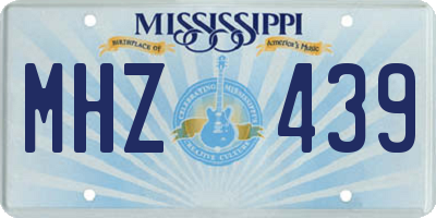 MS license plate MHZ439