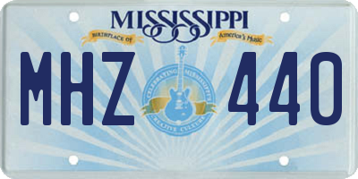 MS license plate MHZ440