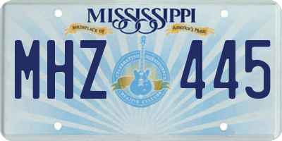 MS license plate MHZ445