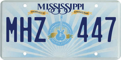 MS license plate MHZ447
