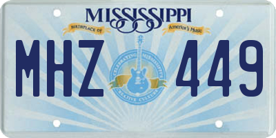 MS license plate MHZ449