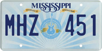 MS license plate MHZ451