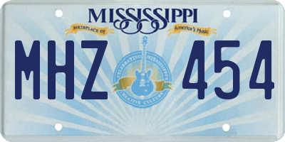 MS license plate MHZ454