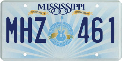 MS license plate MHZ461