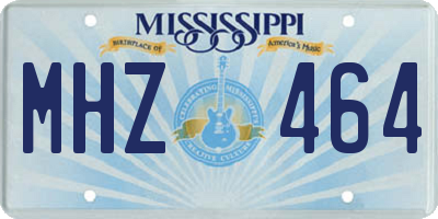 MS license plate MHZ464