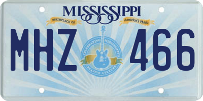 MS license plate MHZ466