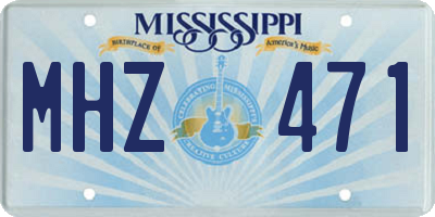 MS license plate MHZ471