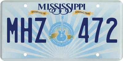 MS license plate MHZ472