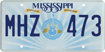 MS license plate MHZ473