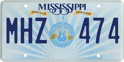 MS license plate MHZ474