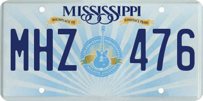MS license plate MHZ476