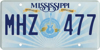 MS license plate MHZ477