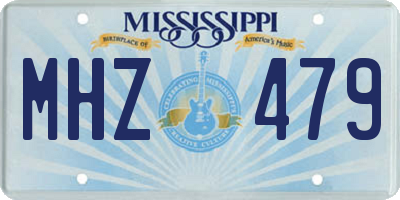 MS license plate MHZ479