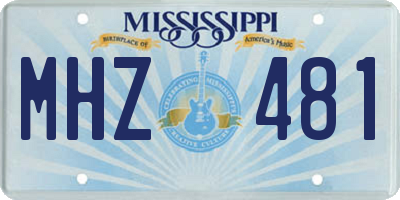 MS license plate MHZ481