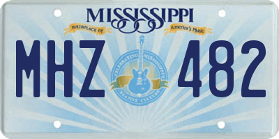 MS license plate MHZ482