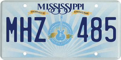 MS license plate MHZ485