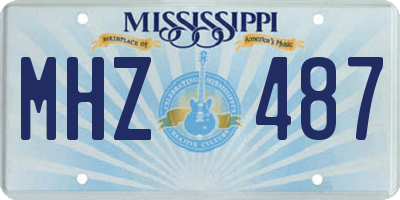 MS license plate MHZ487
