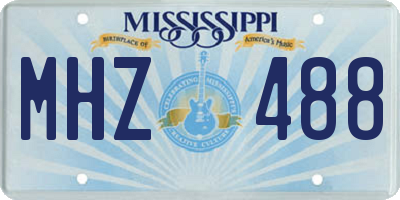 MS license plate MHZ488