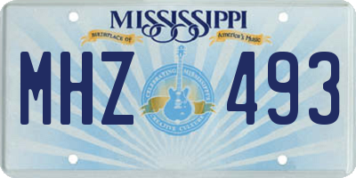 MS license plate MHZ493