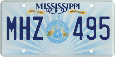 MS license plate MHZ495