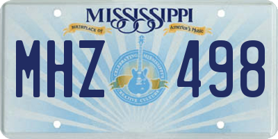 MS license plate MHZ498