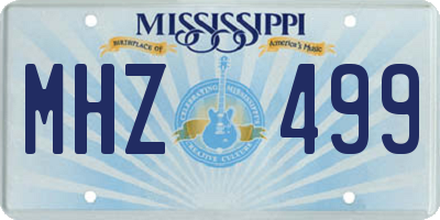 MS license plate MHZ499