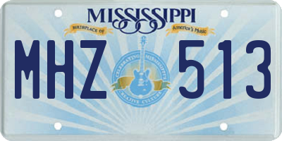 MS license plate MHZ513