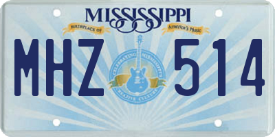 MS license plate MHZ514