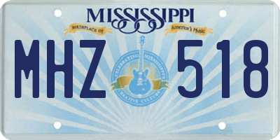 MS license plate MHZ518