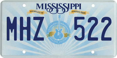 MS license plate MHZ522