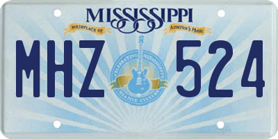 MS license plate MHZ524