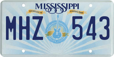 MS license plate MHZ543