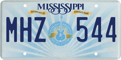 MS license plate MHZ544