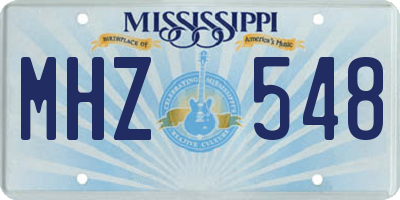 MS license plate MHZ548