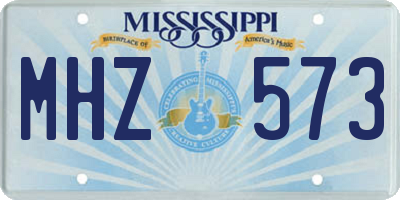 MS license plate MHZ573
