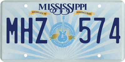 MS license plate MHZ574